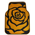 Classic Rose Flower Universal Automotive Carpet Car Floor Mats Rubber 5pcs Sets - Yellow